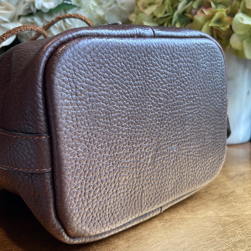 Groundcover Brown Leather Drawstring Crossbody | … - image 6